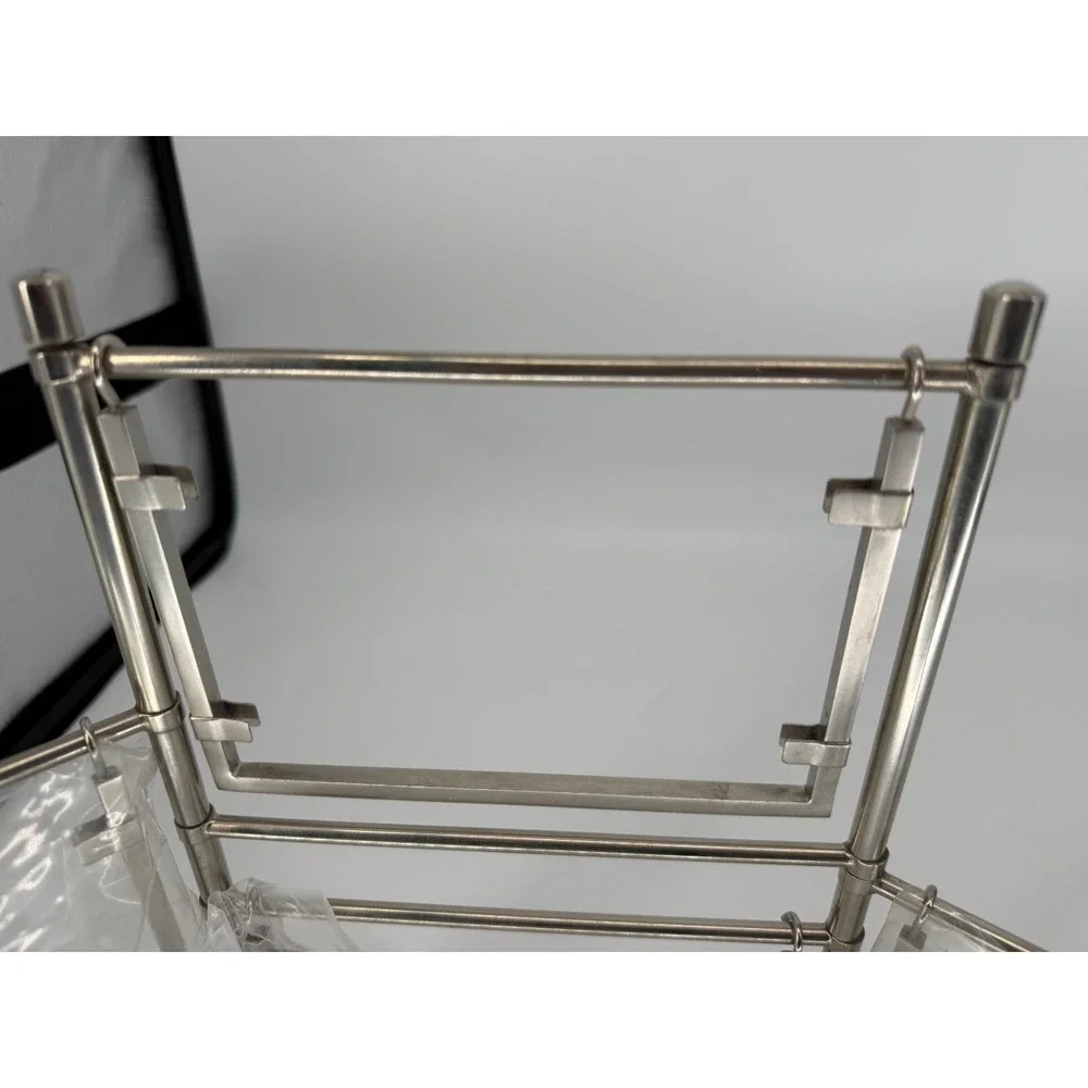 Pottery Barn Silver Tone Folding Multi Photo Frame 4 Opening 4x6 Collage‎